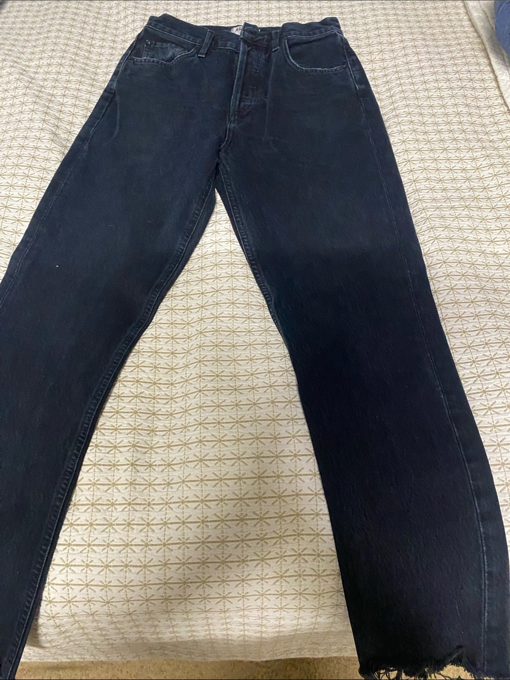 Agolde Men's Black Straight Jeans